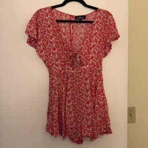Lulu’s Tie Front Floral Romper